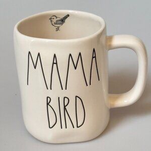 Rae Dunn Artisan Collection "Mama Bird" Ceramic Mug White With Black Text Dishwa